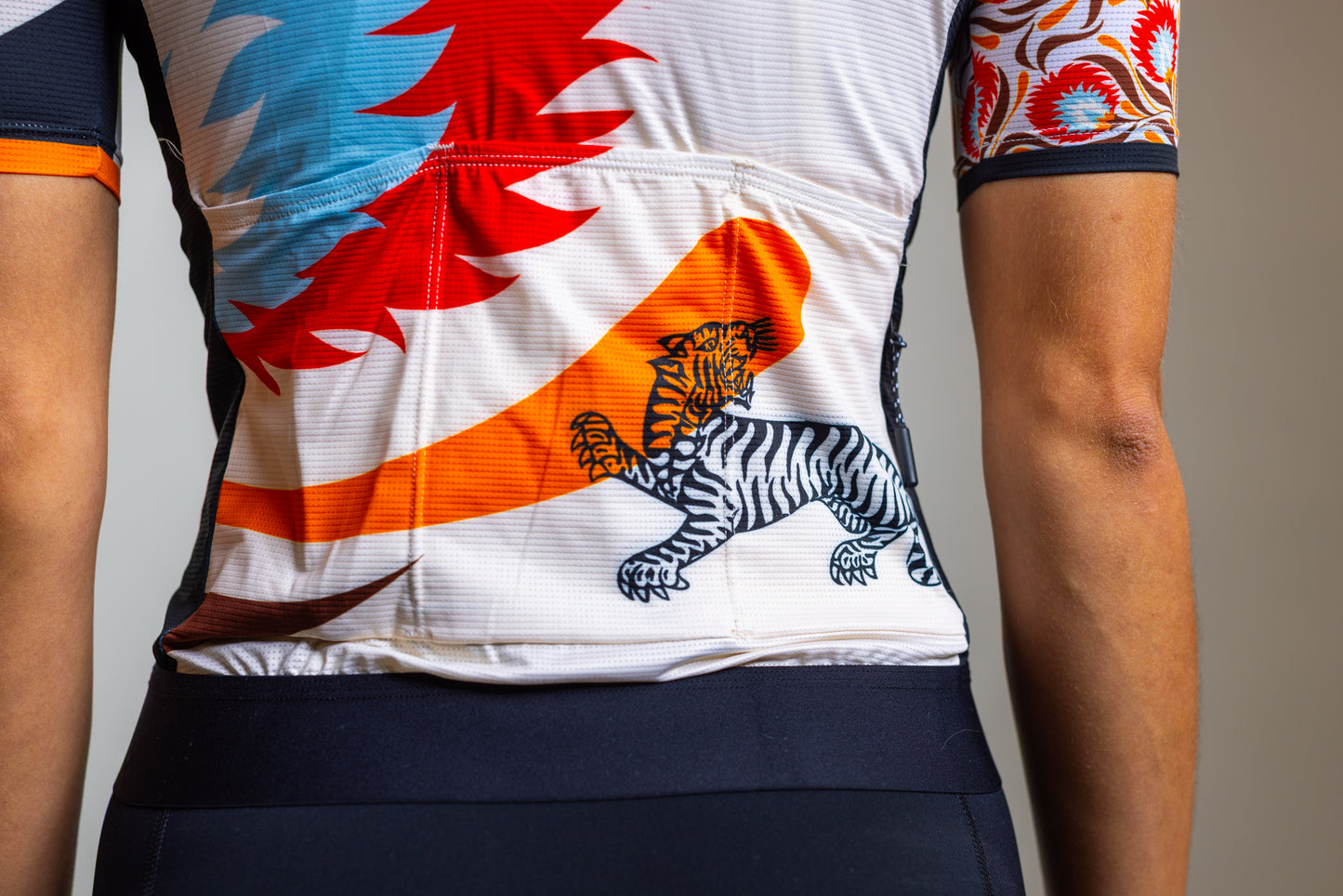 Women's White Floral Cycling Jersey – Wild Bloom by Ardei | Lightweight, Race Fit, Breathable