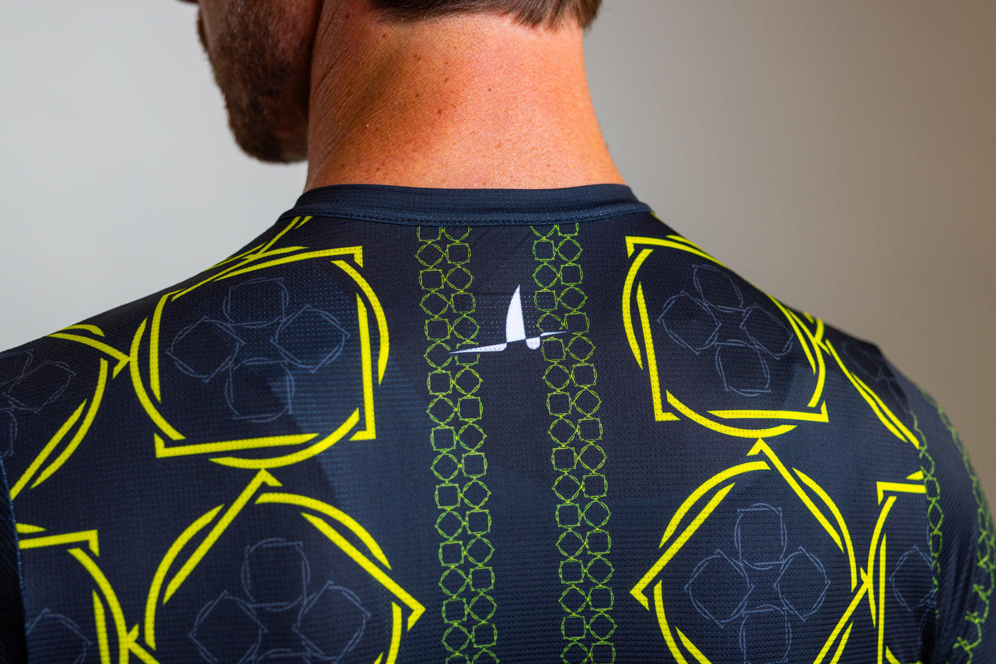 Men’s Black & High-Vis Yellow Cycling Jersey – Boujeecletta by Ardei | Lightweight, Race Fit, Breathable