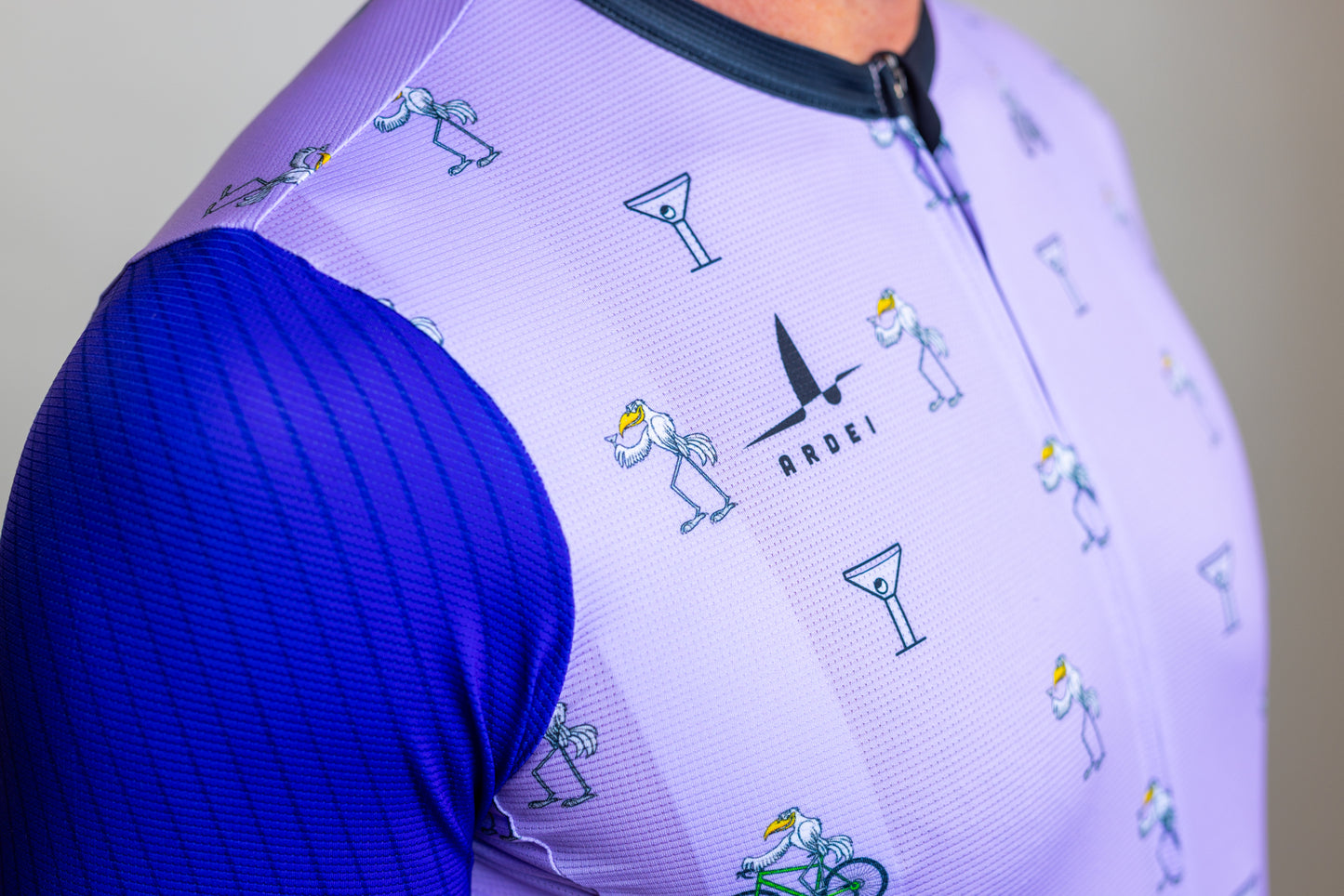 Men's Lavender & Purple Cycling Jersey - Martini Migration by Ardei | Lightweight, Race Fit, Breathable