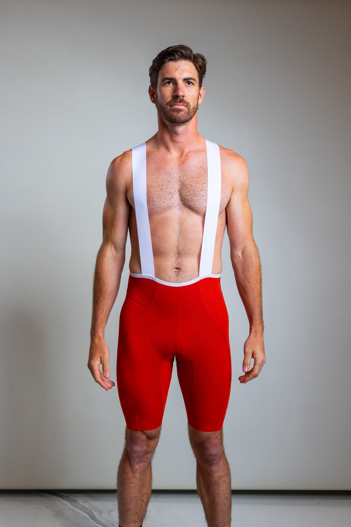 Men's Cargo Bib Shorts - Red