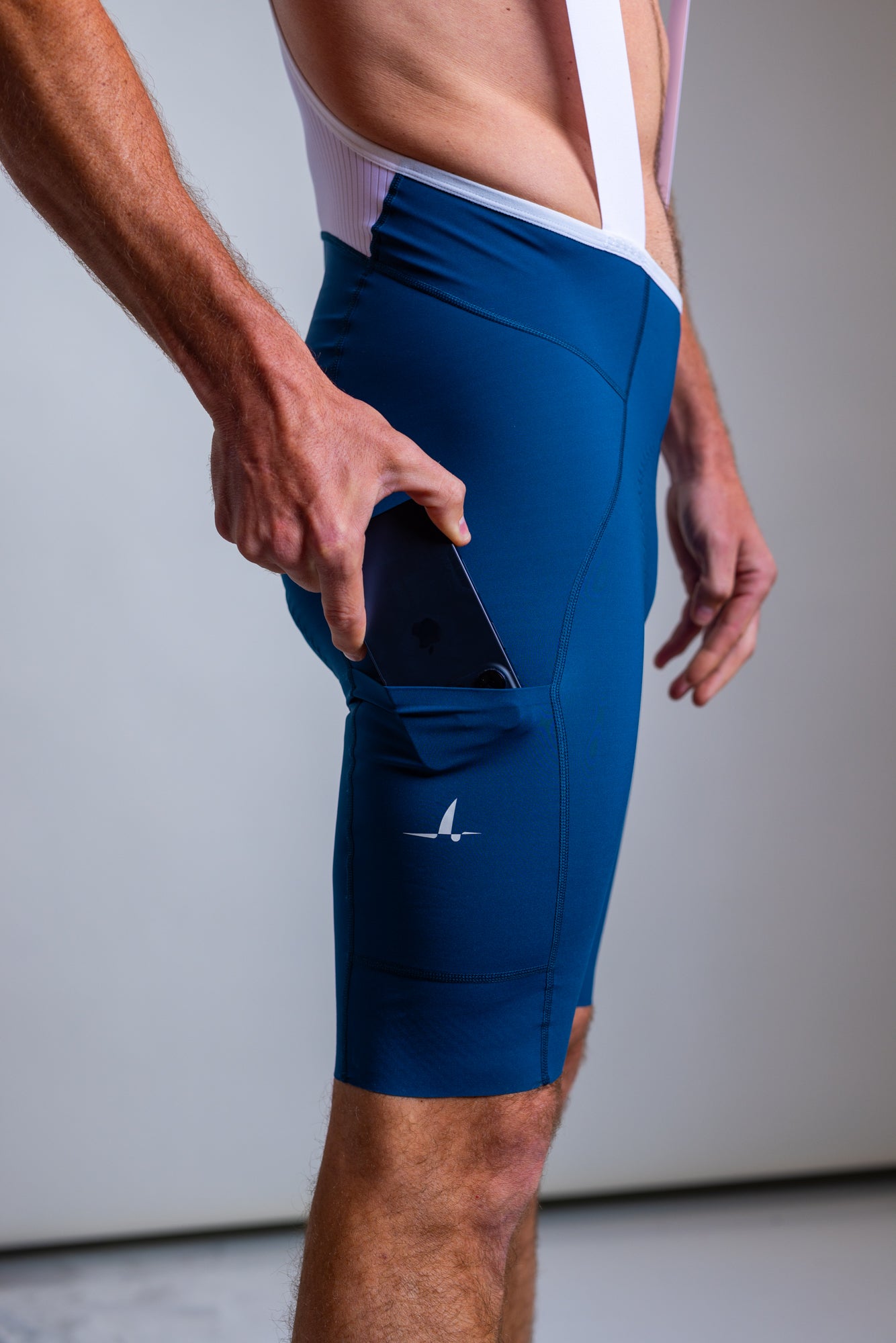 Men's Cargo Bib Shorts - Peacock Blue
