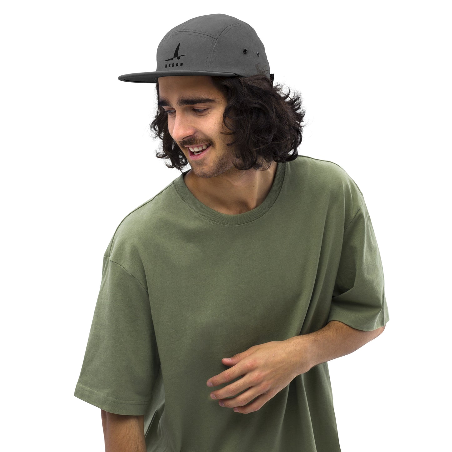 5 Panel Cap - Black Embroidery