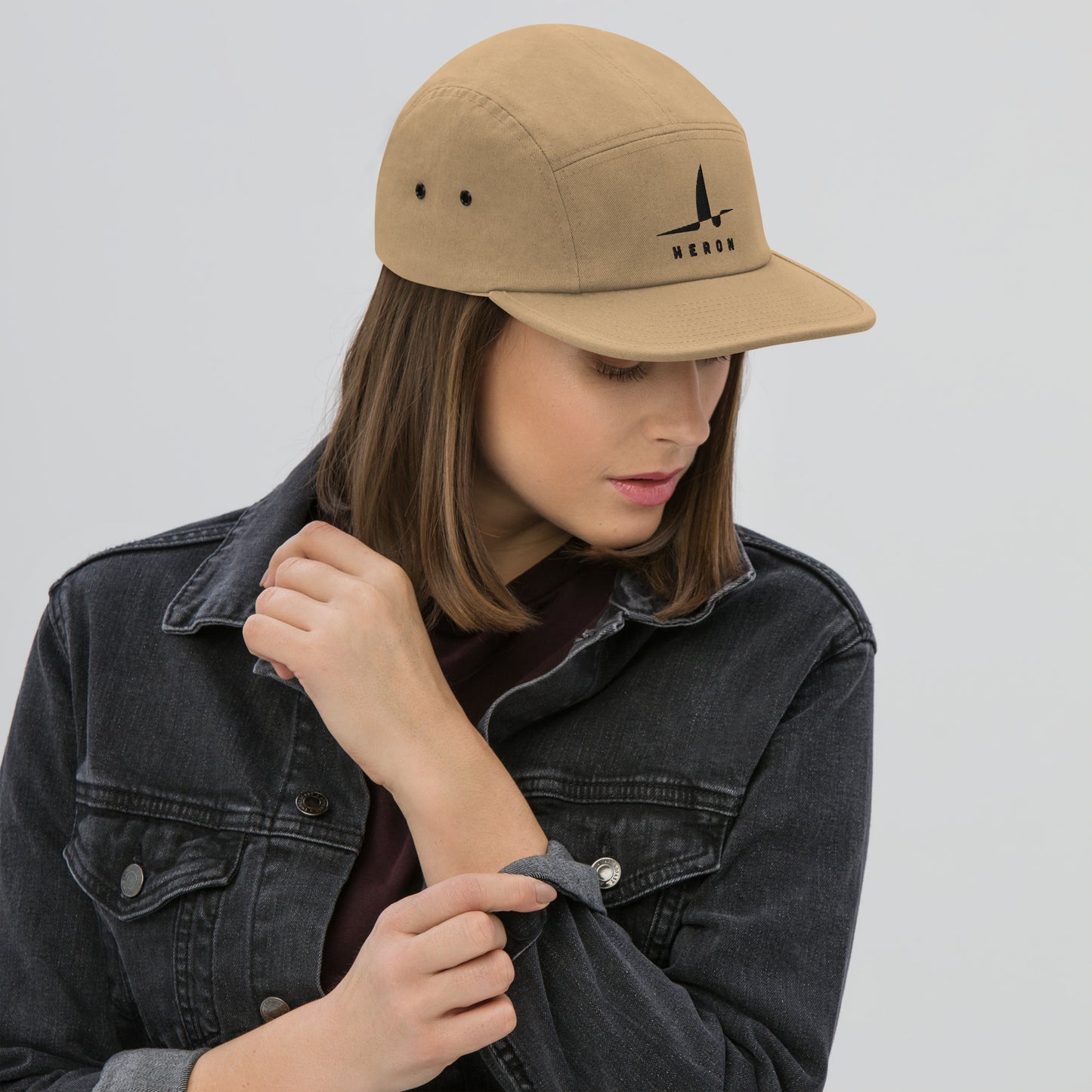 5 Panel Cap - Black Embroidery