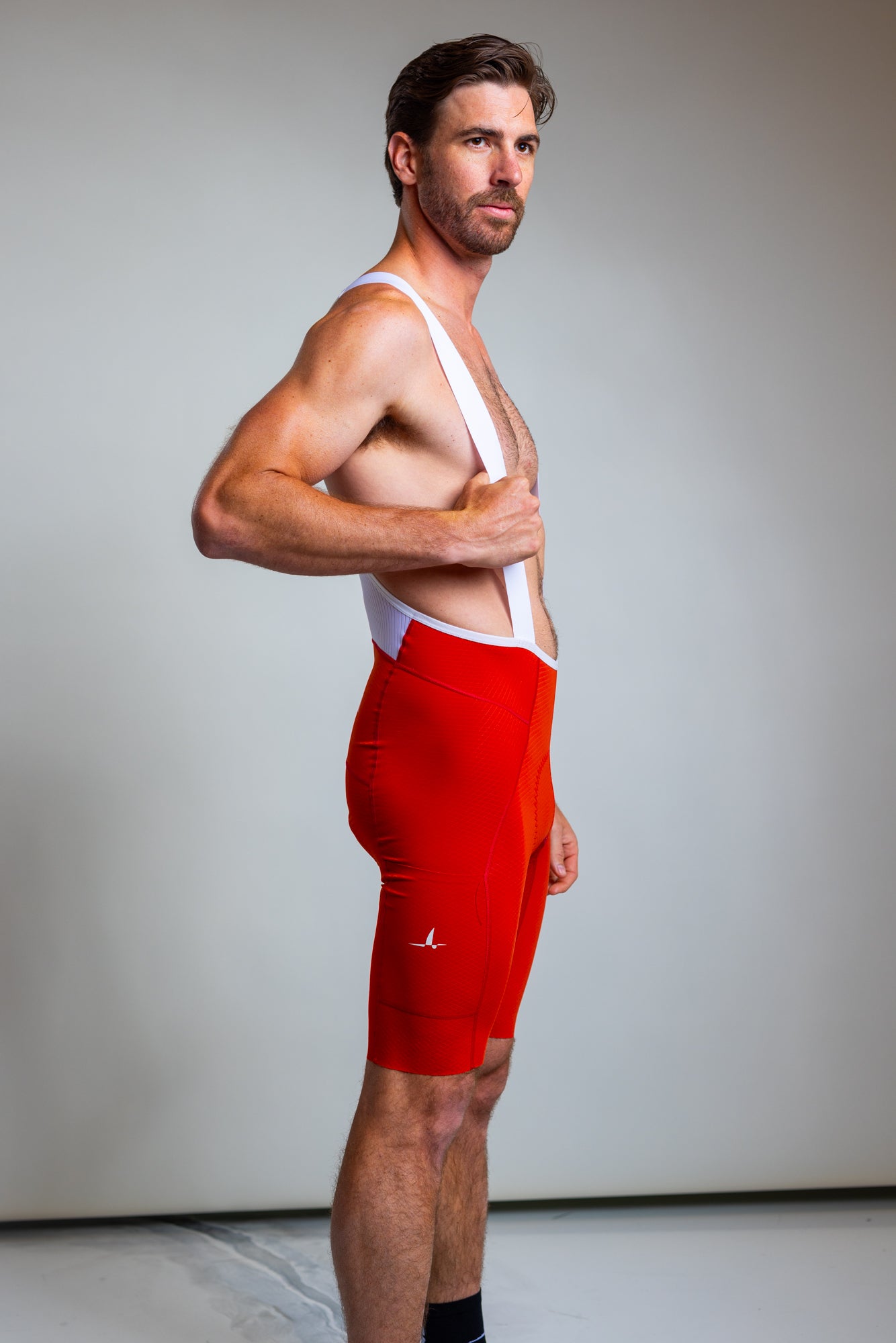 Men's Cargo Bib Shorts - Red