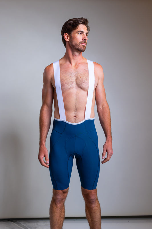 Men's Cargo Bib Shorts - Peacock Blue