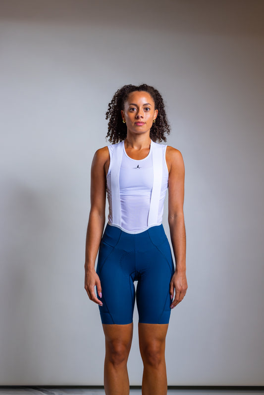 Women's Cargo Bib Shorts - Peacock Blue