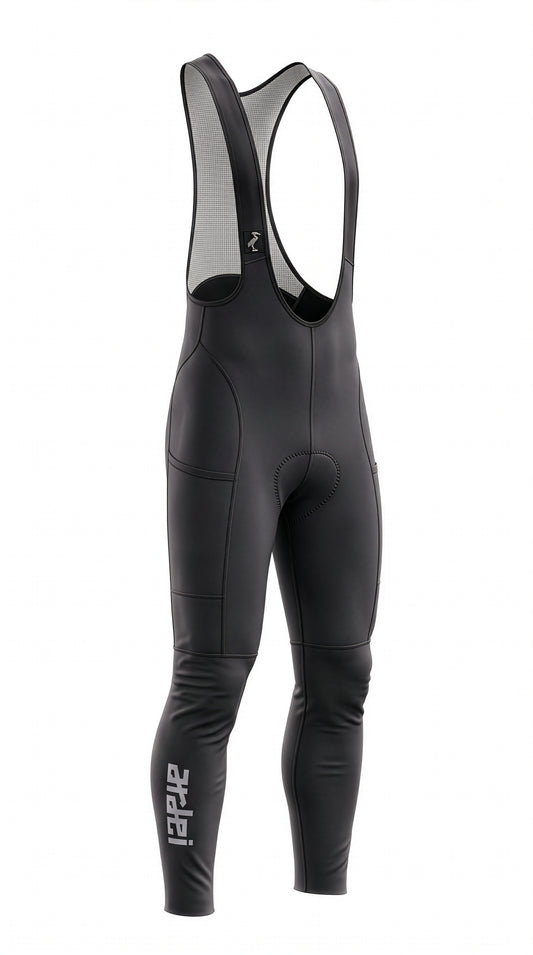 Men's Charcoal Winter Cycling Bib Tights