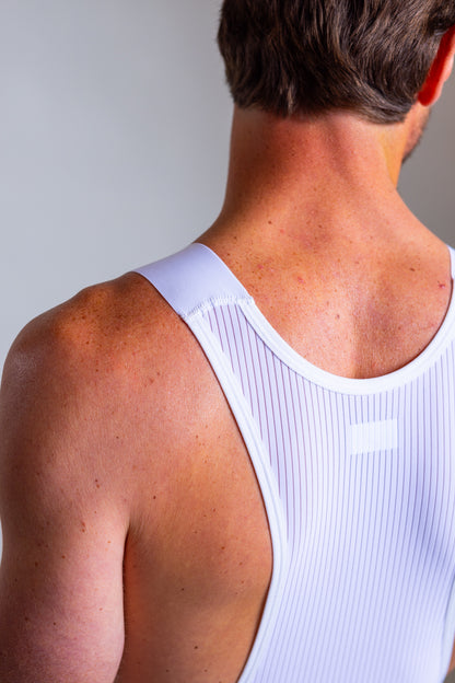 Mesh upper strap design on Ardei men's cycling bib shorts